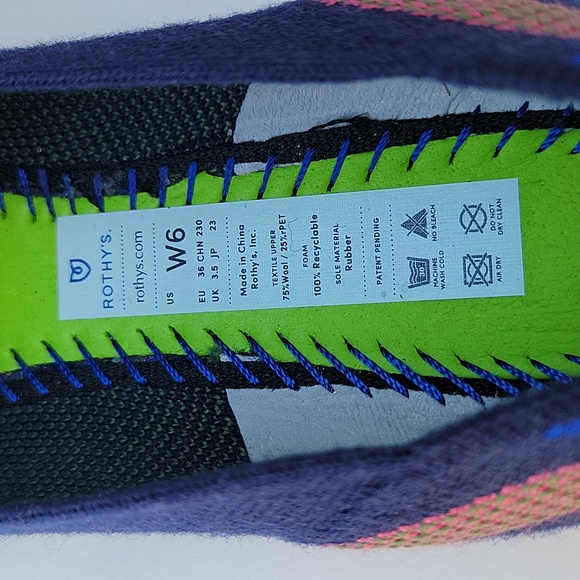 Rothy's  Navy Ribbon Striped Loafers Sz: 6 - Picture 9 of 10